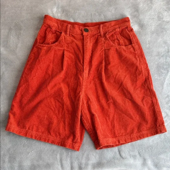 Lucy & Yak Bonnie Organic Corduroy Shorts Orange Size W29-W30 - Picture 5 of 15